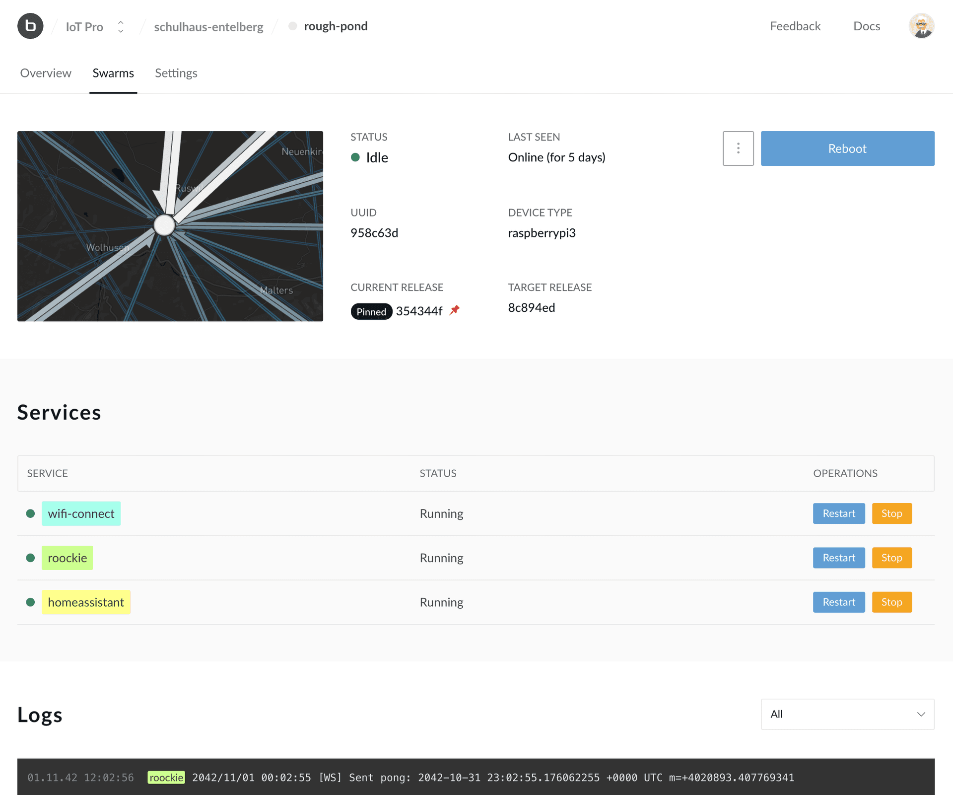 brudi IoT gateway dashboard